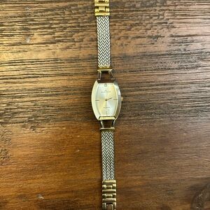 Anne Klein Gold Woven Bracelet Watch